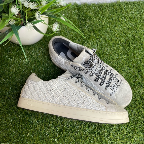 - P448 John White Leather Sneaker In Task White 35 - Picture 7 of 16